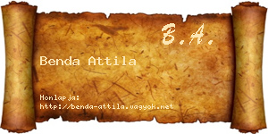 Benda Attila névjegykártya
